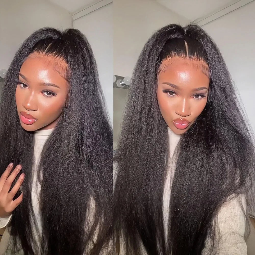 13x4 Kinky Straight Lace Front Wigs Human Hair For Women Yaki Straight Lace Front Wig Remy Hair Brazilian Virgin Human Hair Wigs