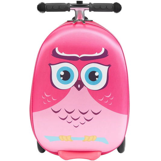 Ride-on Luggage 20-inch Kids Scooter Suitcase With Flash Wheels Pink