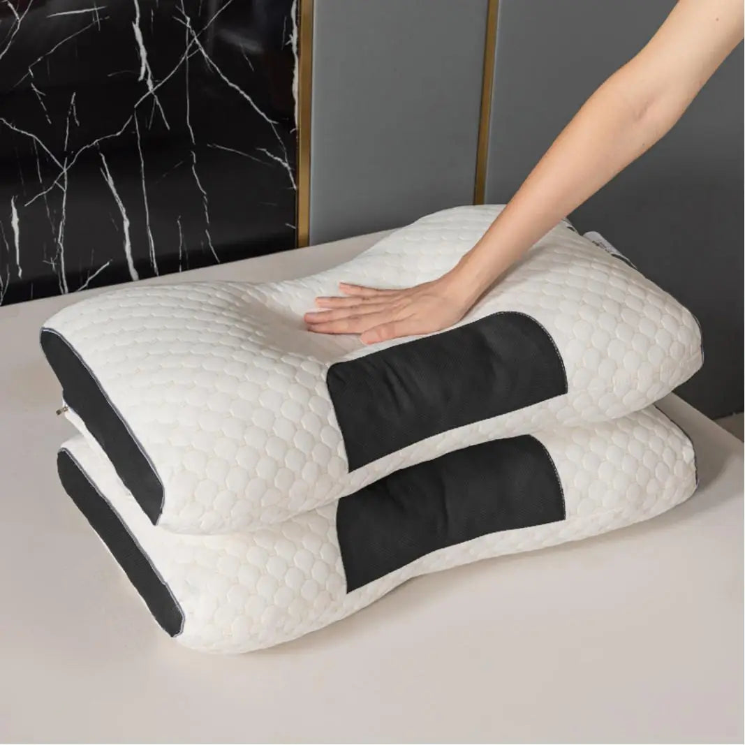[Massage Neck Pillow] 2Pcs Soft Adjustable Ergonomic Knitted Massage Neck Pillow  Orthopedic Contour Support Pillow