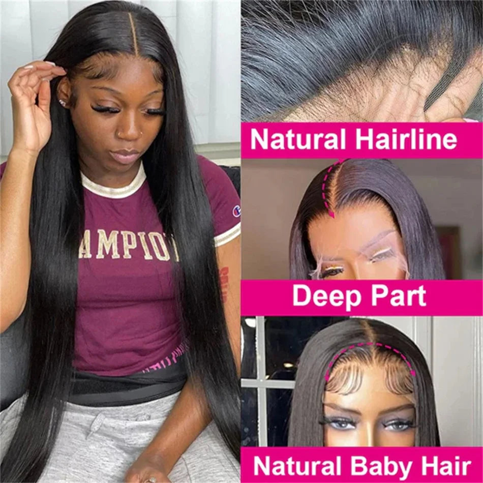 30 40 Inch Straight Lace Front Wigs Human Hair 13x6 Hd Lace Frontal Wig 13x4 Bone Straight Human Hair Wigs For Black Women Remy