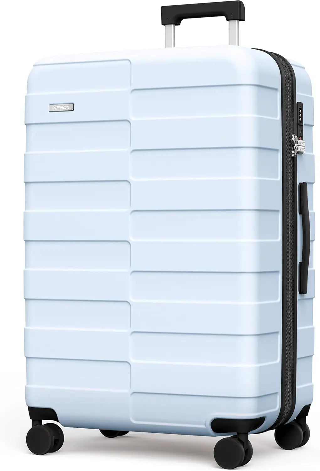 Luggage Hardside Expandable Ultra Durable 100% PC Lightweight Carry On Travel Suitcase SetLock Spinner Wheels, White Brown