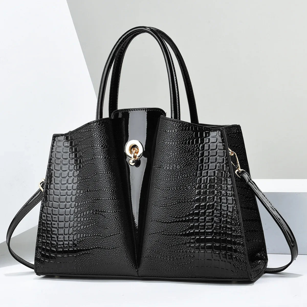 Classic Retro Crossbody Bag Fashionable Large Capacity Women'S Handbag Crocodile Pattern Shoulder Bag Commuting Tote Bag Women