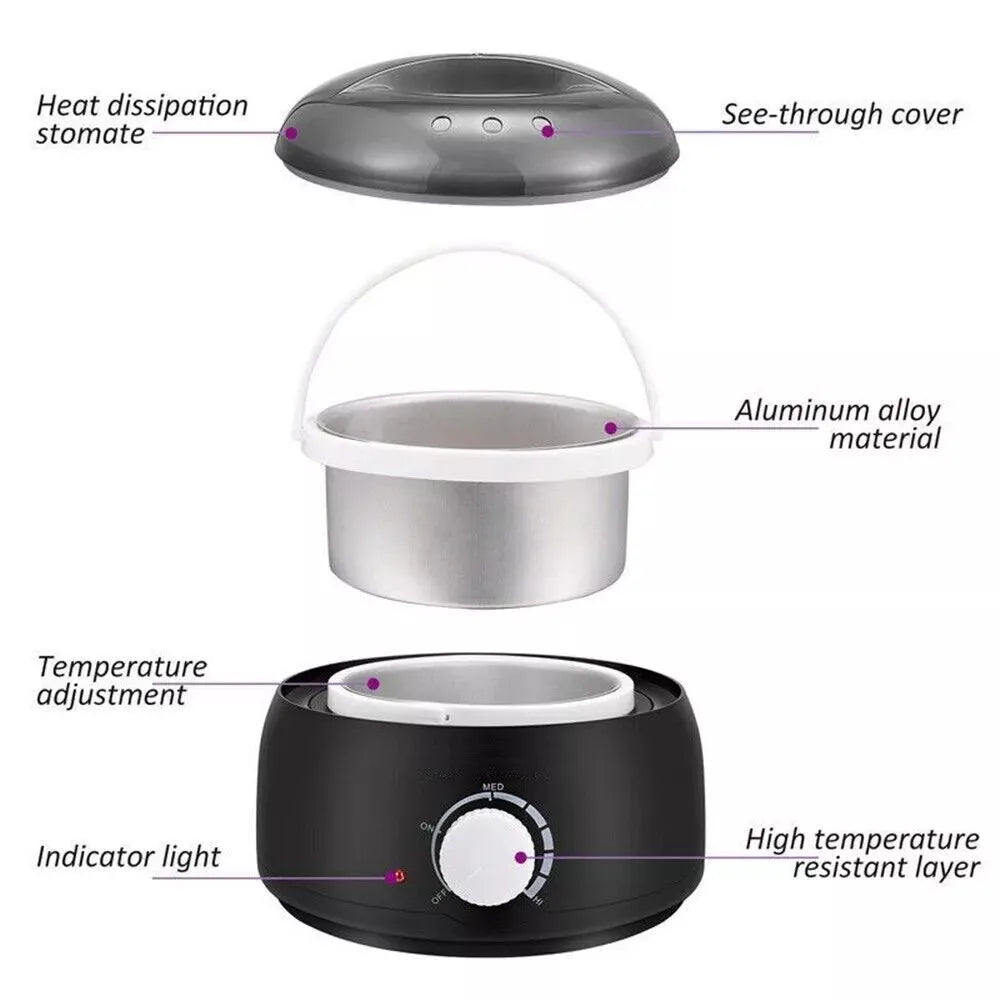 500ml Wax Machine for Hair Removal Paraffin Heater Waxing Beans Depilatory Epilator Warmer Wax-melting Pot Wax Heater