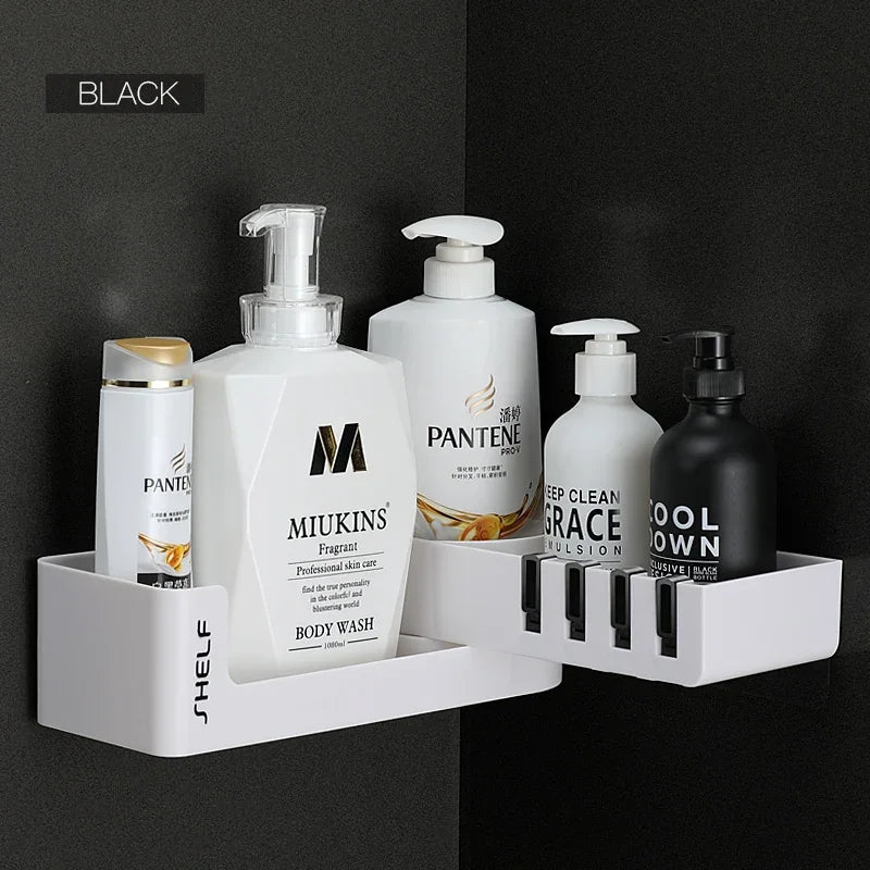 Bathroom Shelf Corner Shelves Shampoo Holder Kitchen Storage Rack Mess Shower Organizer Wall Holder Space Saver Household Items