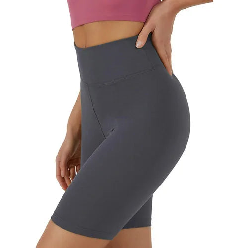 Women's High Waist Yoga Shorts Fitness Running Cycling Quick Drying Breathable High Waisted Five Quarter Black Leggings Shorts
