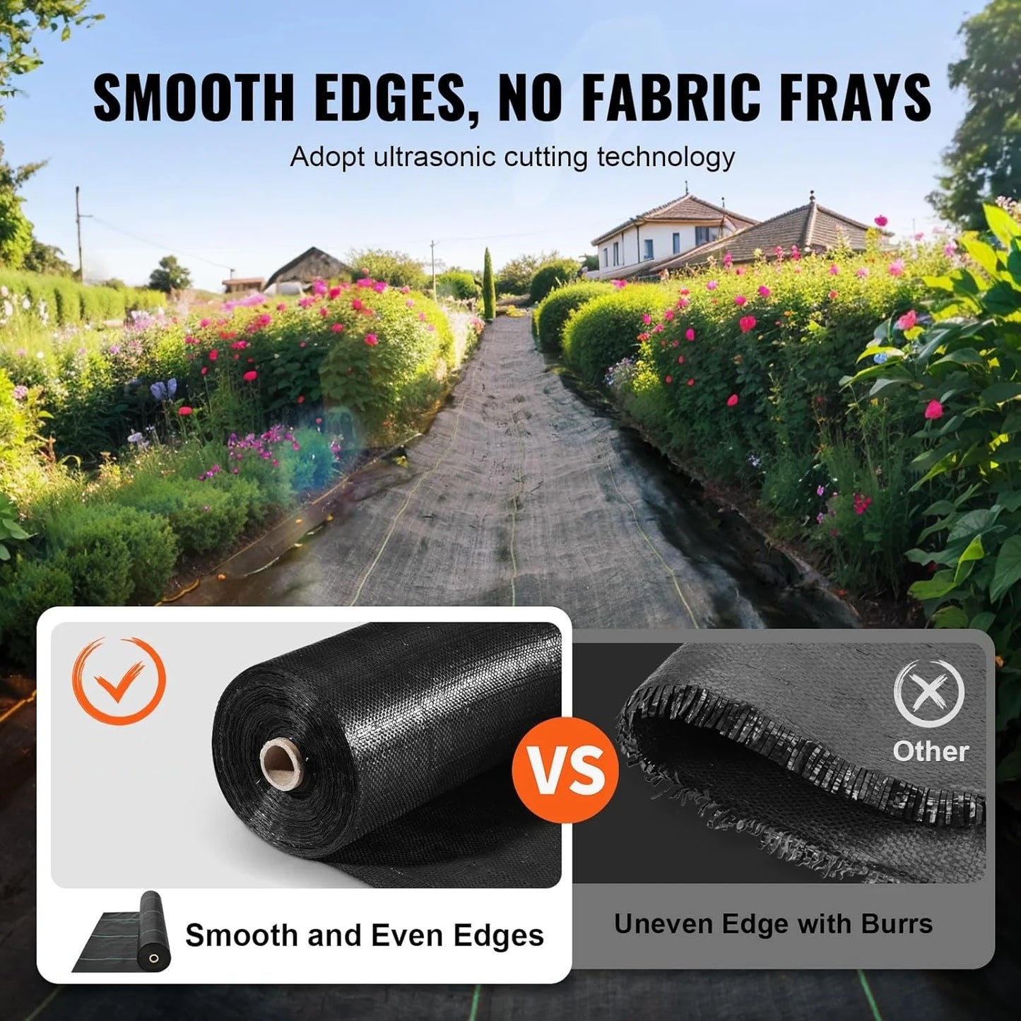 Weed Barrier Landscape Fabric Garden Fabric Woven Weed Control Driveway Geotextile Fabric Garden Cloth for Greenhouse Flower Bed