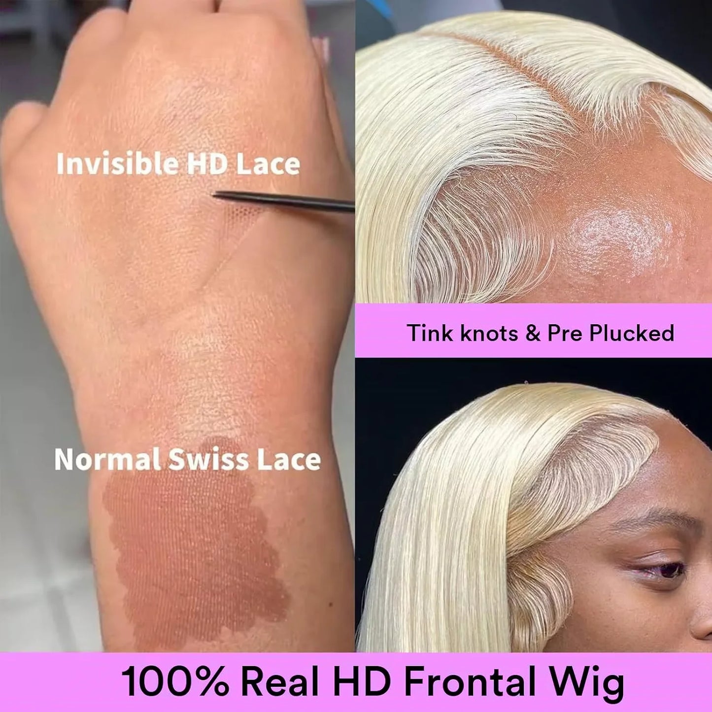13x6 HD Transparent Lace Front Wig Brazilian Human Hair 1B 613 Blonde Ombre Body Wave 180 250 Density 28 Inch Realistic Hairline