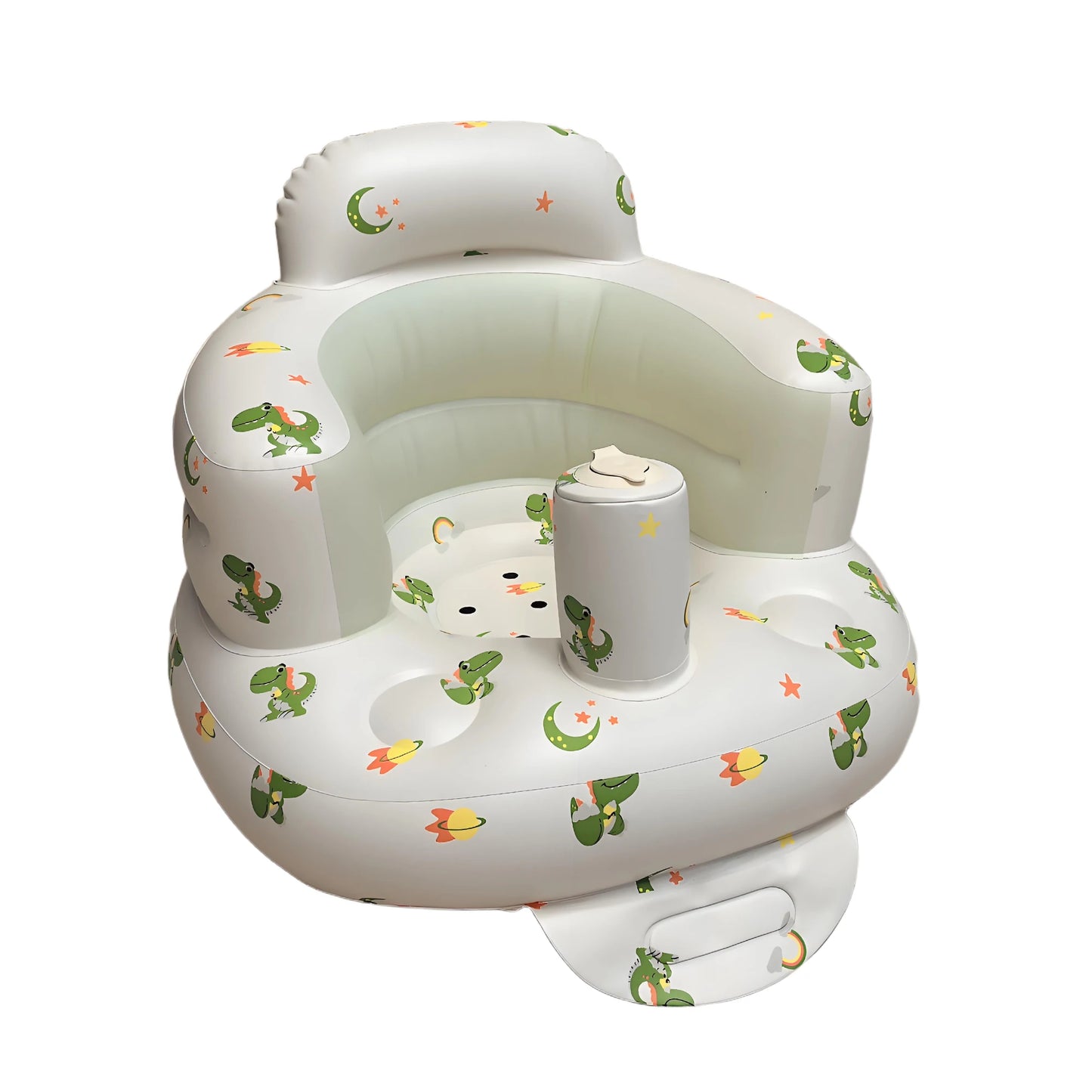 2025 New Inflatable Baby Seat with Full Enclosure, Comfortable PVC Sit Me Up Baby Chair, Built in Air Pump Blow Up Sitting Sofa