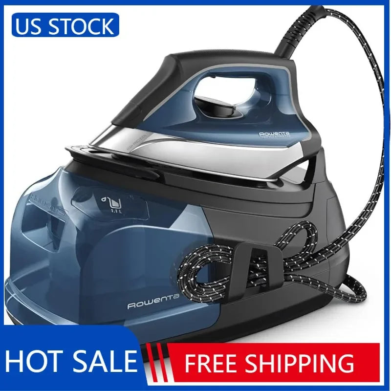 Rowenta Perfect Steam Pro Stainless Steel Soleplate Professional Steam Station for Clothes 1.1 Liter Removable Tank