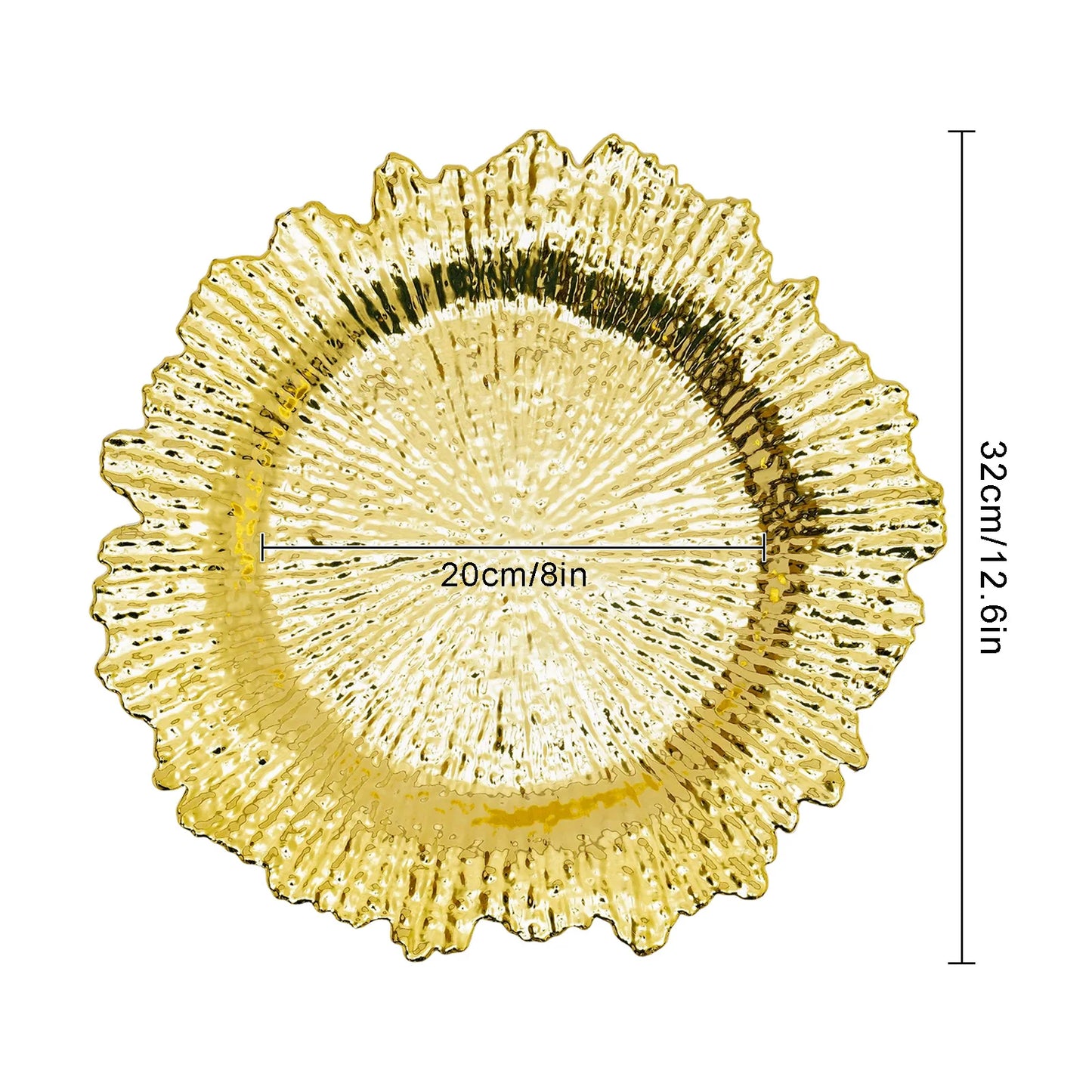 Serving Charger Plates, Wear-Resistant PP, Spill-Proof, Coral Reef Pattern, Easy to Clean and Stackable