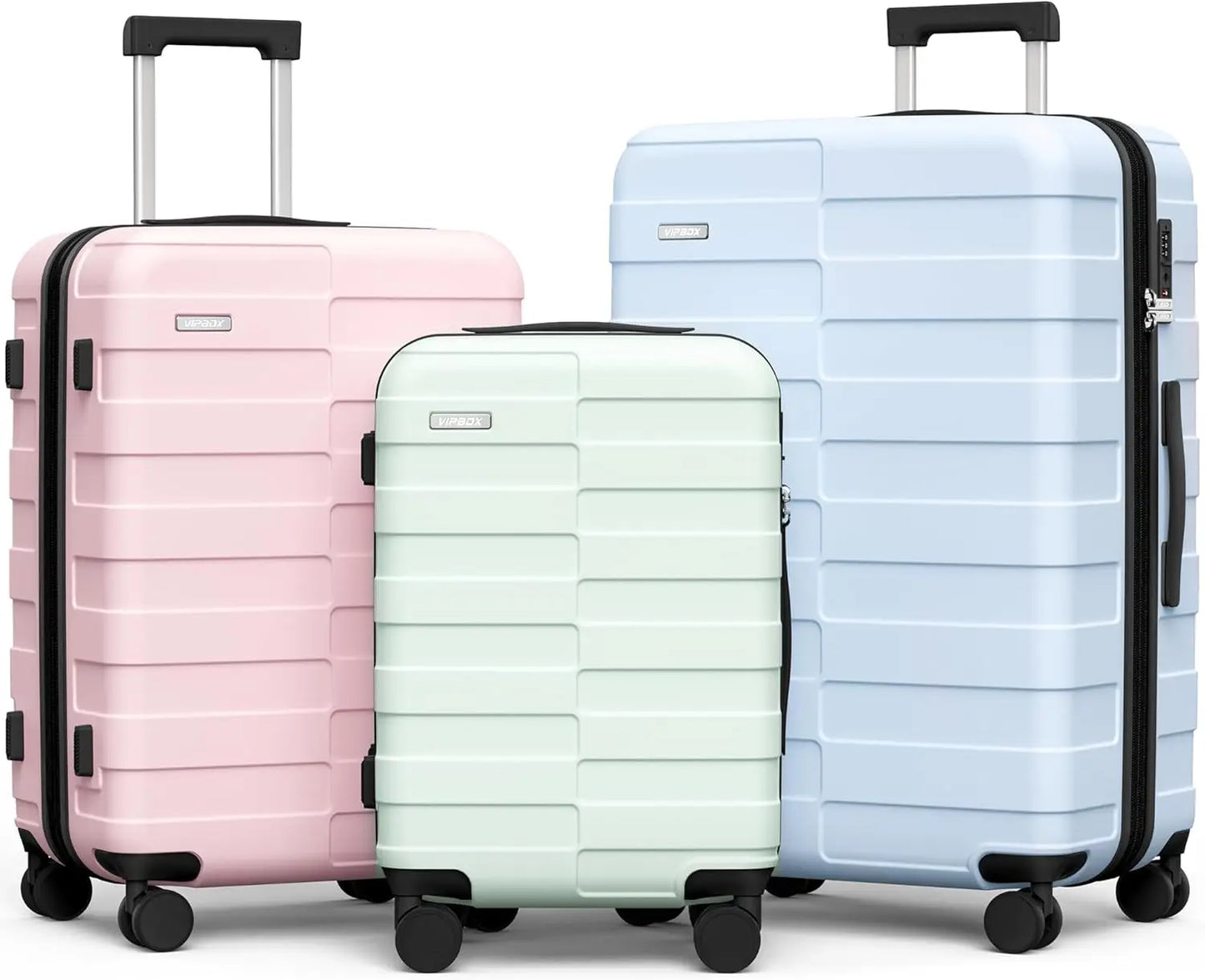 Luggage Hardside Expandable Ultra Durable 100% PC Lightweight Carry On Travel Suitcase SetLock Spinner Wheels, White Brown