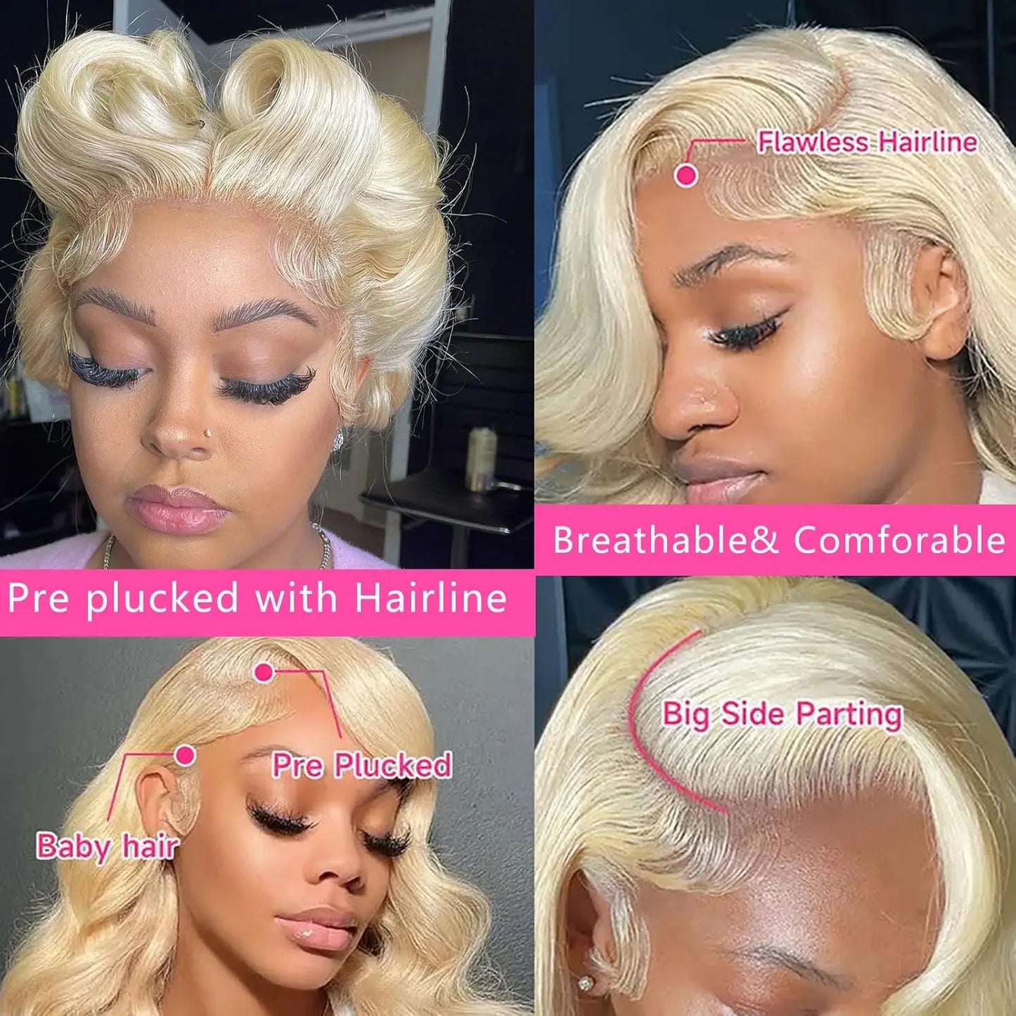 613 Hd Lace Frontal Wig 13X6 Body Wave Human Hair Wigs Pre Plucked Brazilian 30 Inch Blonde 13x4 Lace Front Wig 100% Human Hair