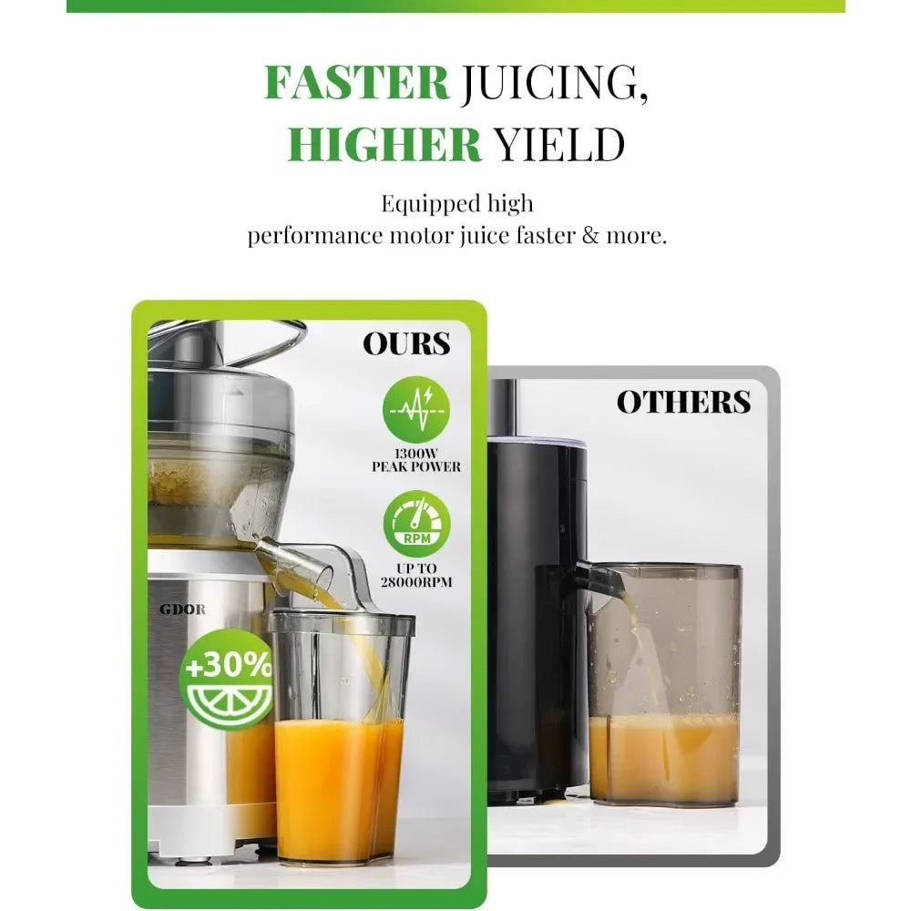 Customizable 1300W 【Extra Large】 Juicer Machines with Larger 3.2” Feed Chute, Titanium Enhanced Cut Disc Centrifugal Juice Extra