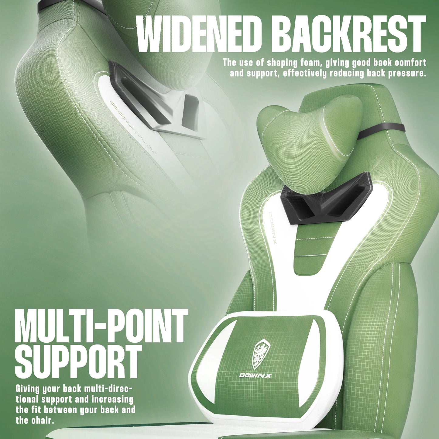 Dowinx Fabric Gaming Chair with Footrest, Big and Tall Gaming Chair for Heavy People, Computer/PC Gamer Chair for Adult