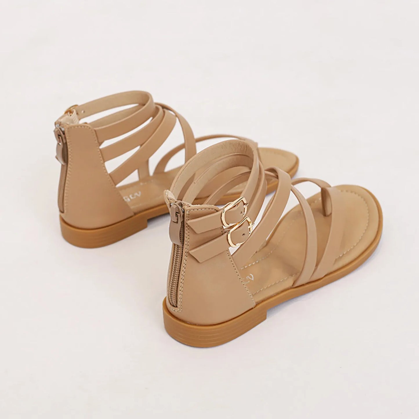 Wedge Sandals For Women Dressy Thin Strap Sandals Women'S Flat Fairy Summer New Simple Low Heels Retro Versatile صنادل بكعب