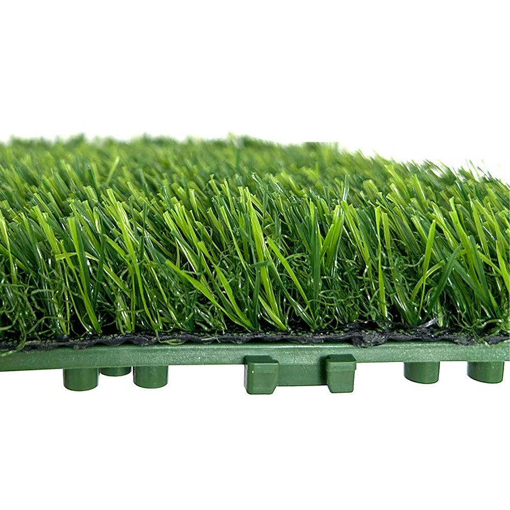 10 Pcs 12 Inchx12 Inch Square Artificial Grass Mat Interlocking Fake Grass Deck Turf Tiles Flooring Decor Pad for Indoor Outdoor