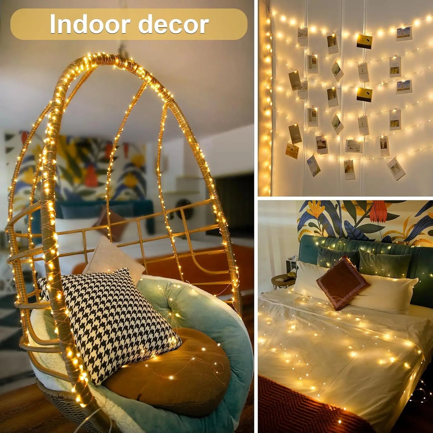 2 Pack 400 LED 132ft Battery Operated Fairy Lights with Remote, Warm White Christmas Twinkle Lights for Indoor Outdoor Decor