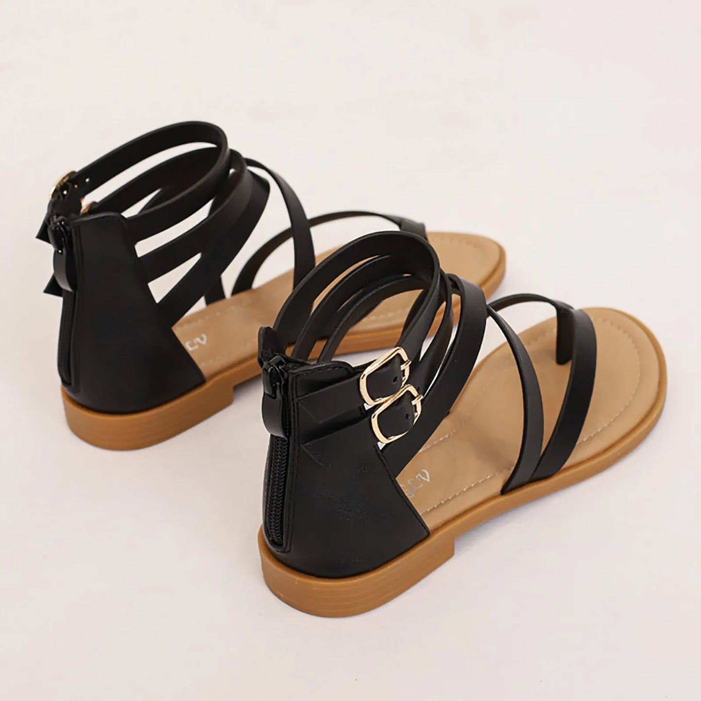 Wedge Sandals For Women Dressy Thin Strap Sandals Women'S Flat Fairy Summer New Simple Low Heels Retro Versatile صنادل بكعب