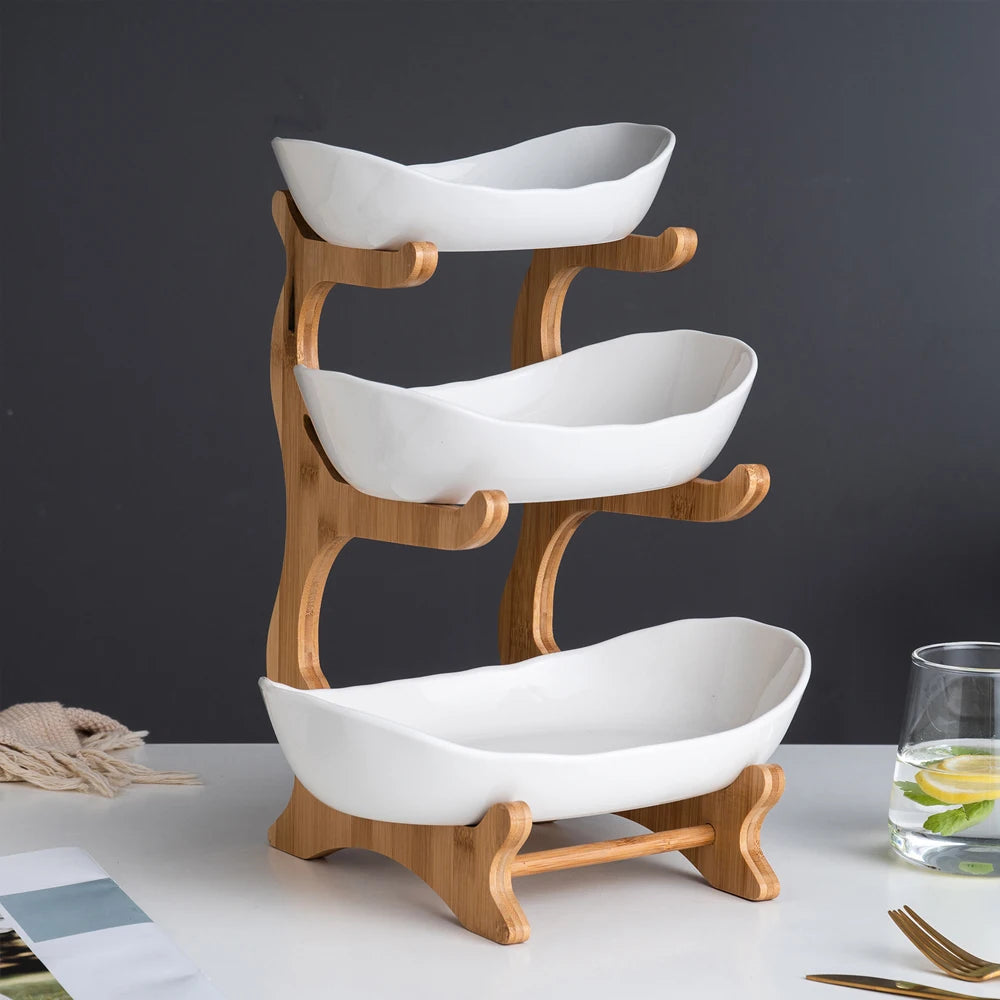 2/3 Layer Fruit Plate Home Living Room Plastic Snack Dish Creative Modern Dried Fruit Basket Candy Dish Cake Stand Salad Bowl