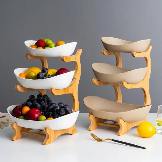 2/3 Layer Fruit Plate Home Living Room Plastic Snack Dish Creative Modern Dried Fruit Basket Candy Dish Cake Stand Salad Bowl