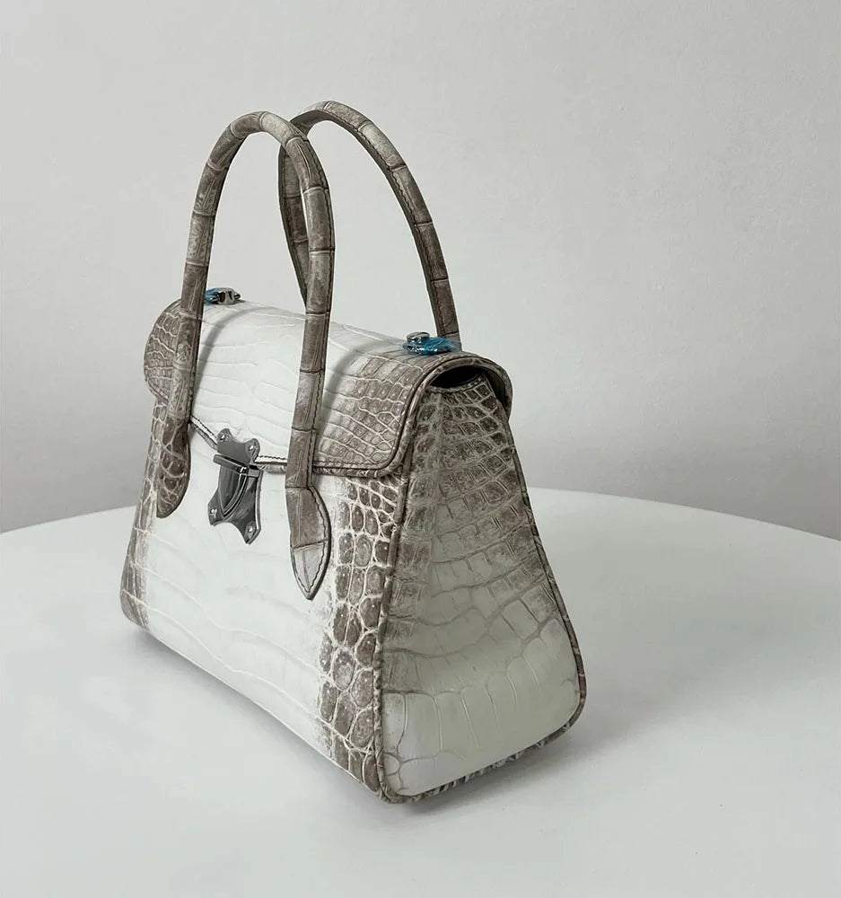 Luxury brand designer handbag handmade Himalayan crocodile leather women's bag of top quality [supports personal customization]
