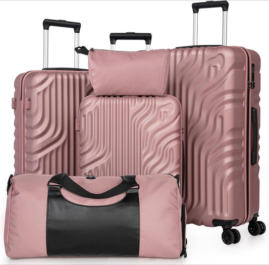 Luggage Sets Suitcase Sets  Double Rotatable Detachable Wheels(RoseGold,20"/24"/28"/DB/TB)