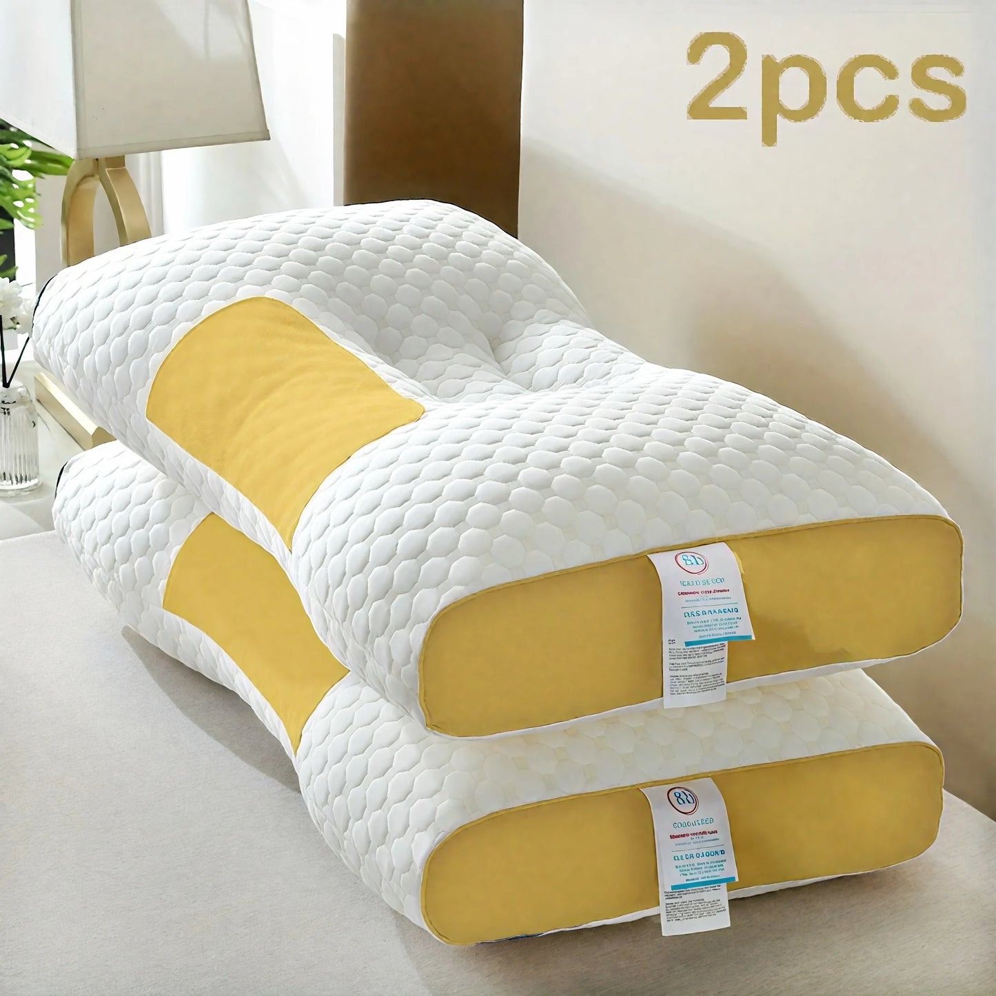 Local warehouse Knitted Massage Neck Pillow For Sleeping Soft, Adjustable Ergonomic Orthopedic Contour Support,helo to sleep