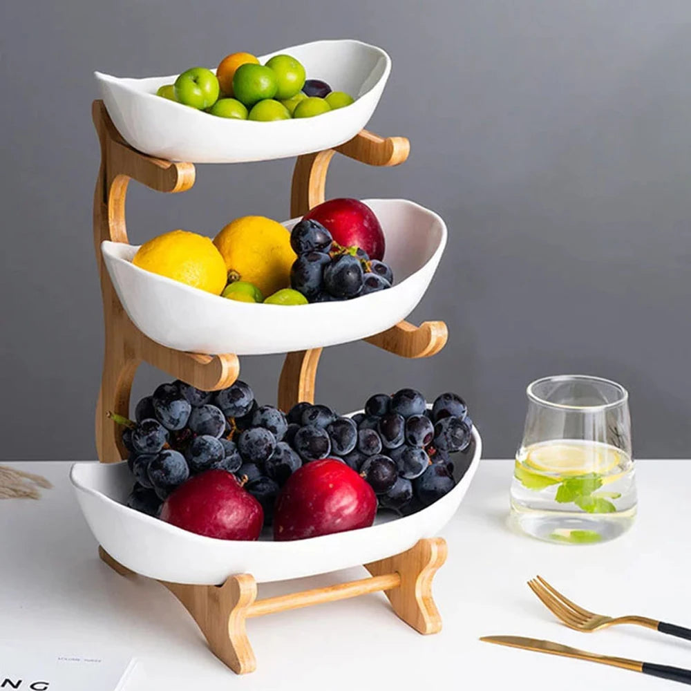2/3 Layer Fruit Plate Home Living Room Plastic Snack Dish Creative Modern Dried Fruit Basket Candy Dish Cake Stand Salad Bowl