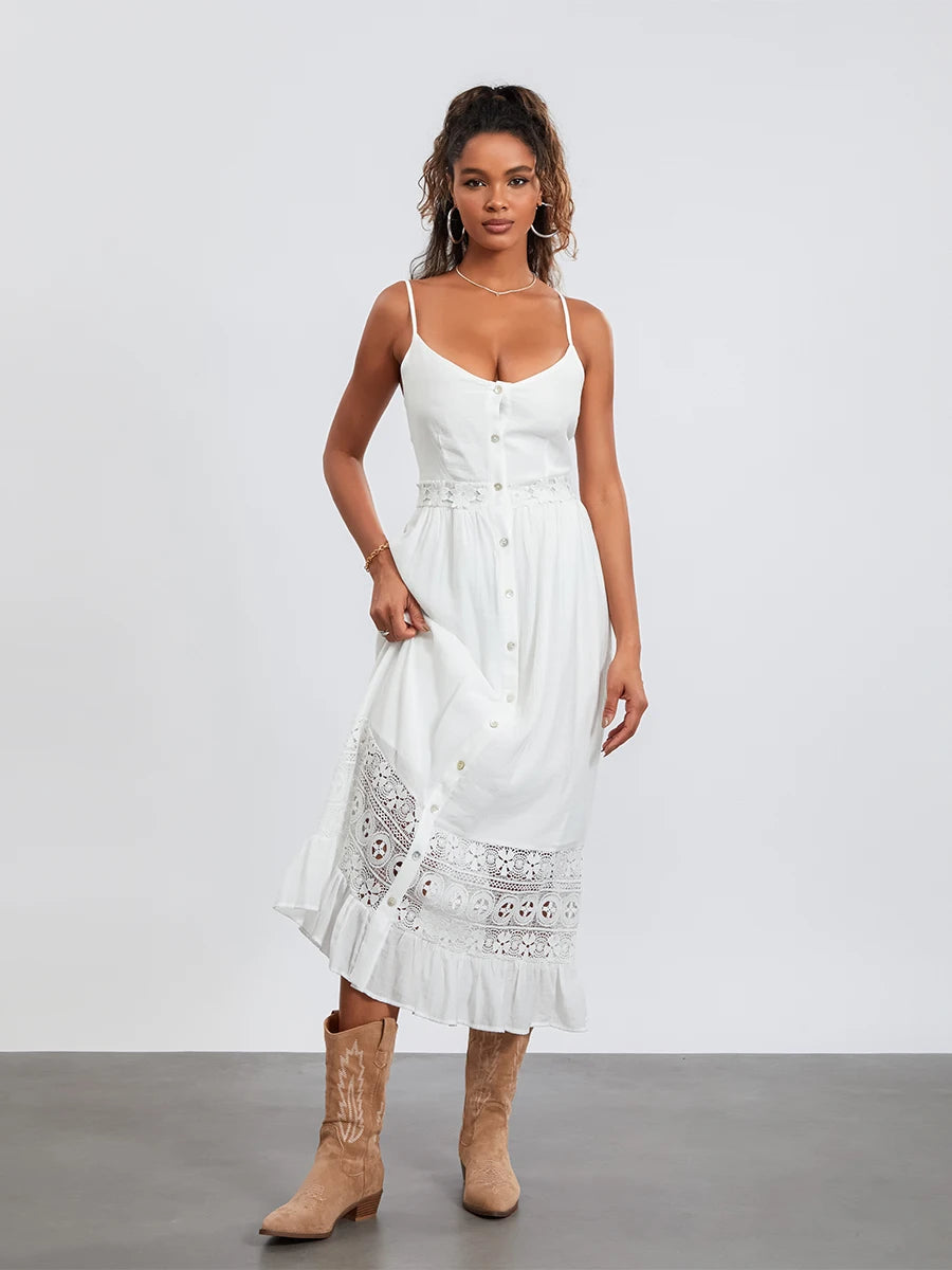 Elegant Floral Print Sleeveless Maxi Dress with V-Neckline and Ruffle Hem Casual Summer Boho Beach Long Dress for Women