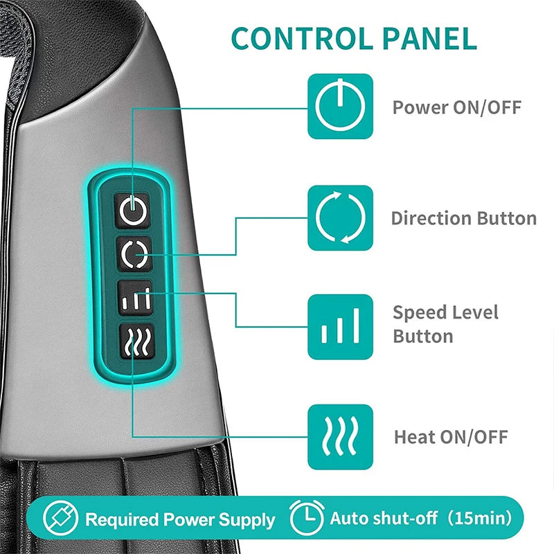 Nekteck Shiatsu Shoulder and Neck Massager Electric Deep Tissue Kneading Full Body Massage to Legs Muscles Back Massage Shawl
