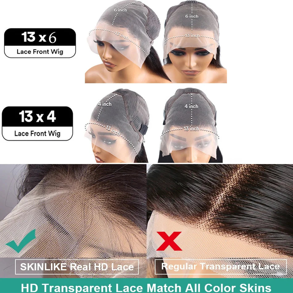 30 40 Inch Straight Lace Front Wigs Human Hair 13x6 Hd Lace Frontal Wig 13x4 Bone Straight Human Hair Wigs For Black Women Remy