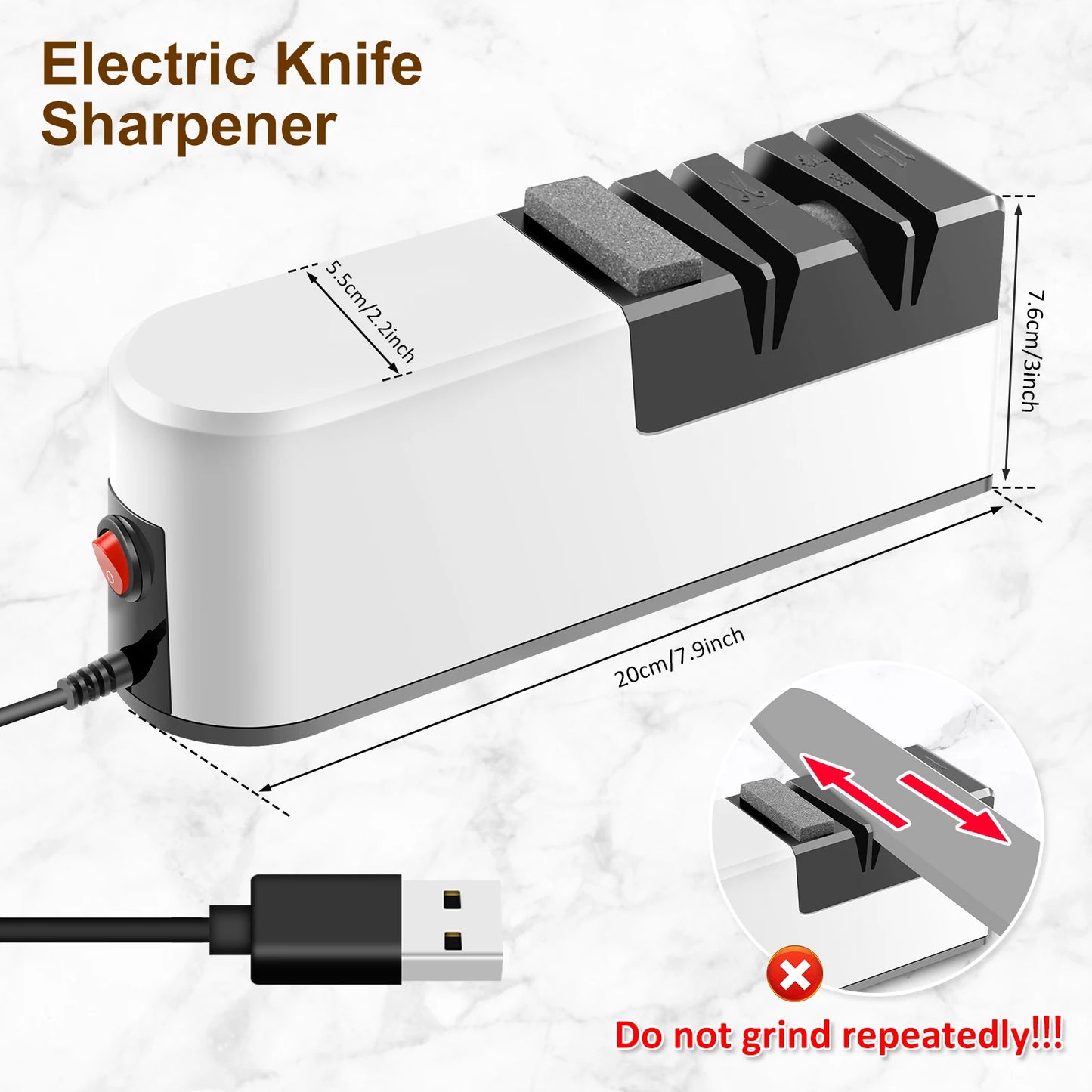 Electric Cutter Sharpener 3 Speed Electric Blade Sharpener Multifunctional Minimalist Scissor Cutter Blade Sharpener for Kitchen
