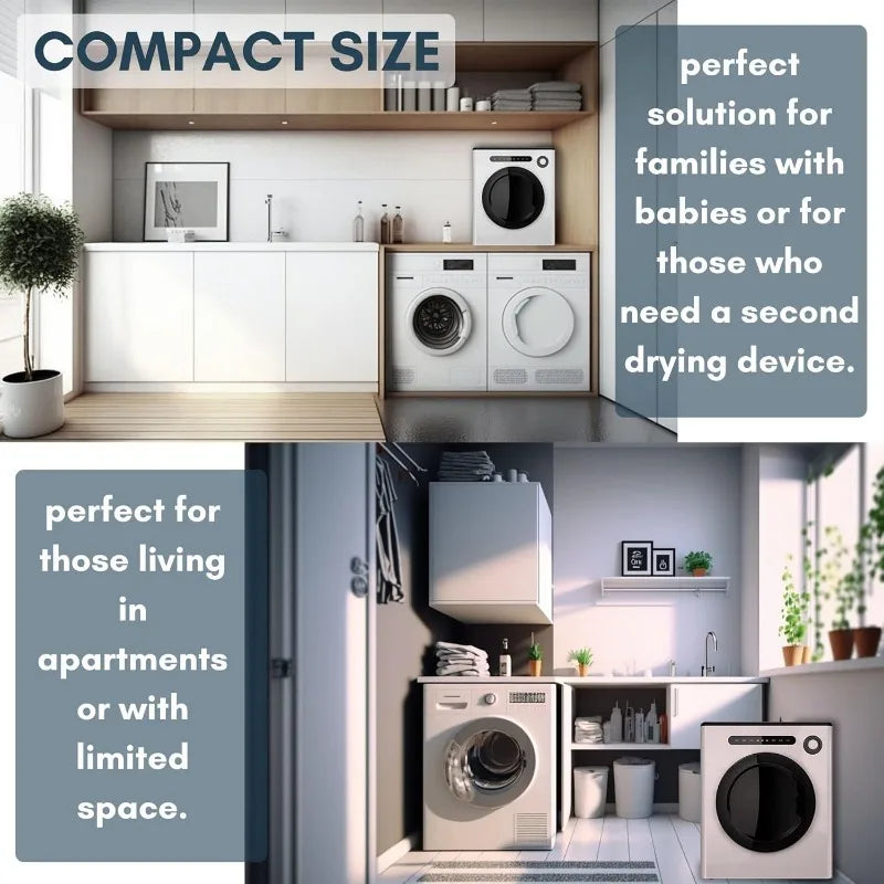 11LBS Compact Dryer 950W Portable Clothes Dryer Machine for Small Spaces, RVs and Apartments - Quiet, Sturdy
