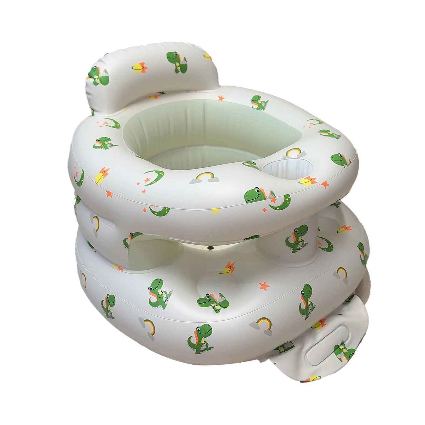 2025 New Inflatable Baby Seat with Full Enclosure, Comfortable PVC Sit Me Up Baby Chair, Built in Air Pump Blow Up Sitting Sofa