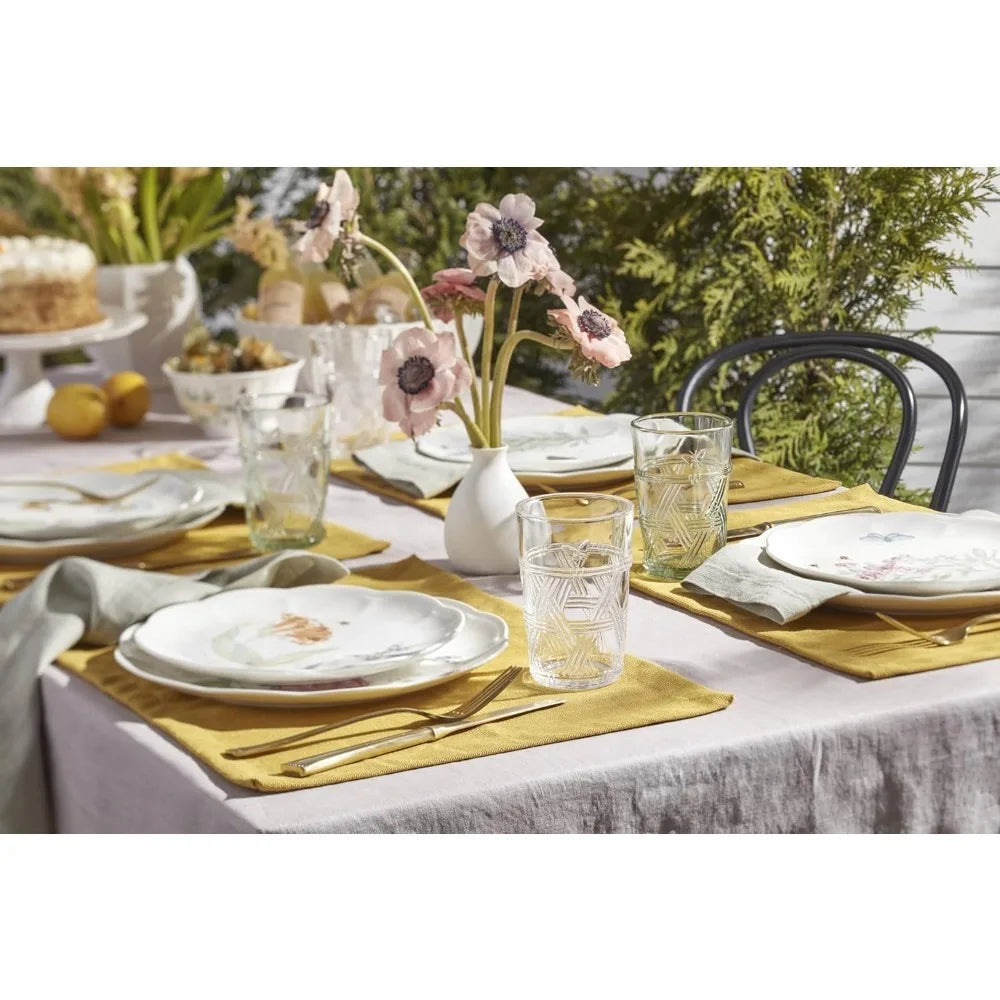 865075 Butterfly Meadow 28-Piece Dinnerware Set, White
