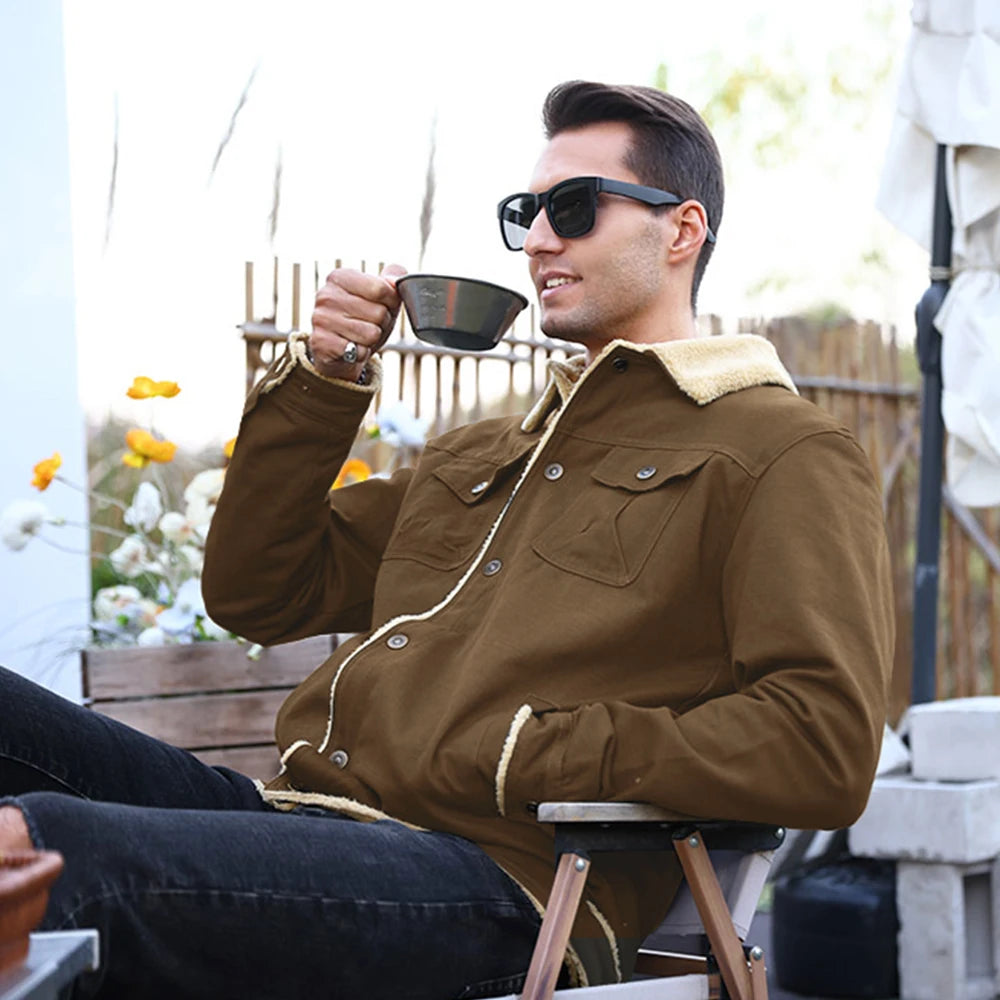 Men's Jackets Winter Warm Waterproof Fleece Lined High Quality Multi-color Coat Comfortable Casual Outerwear US Size