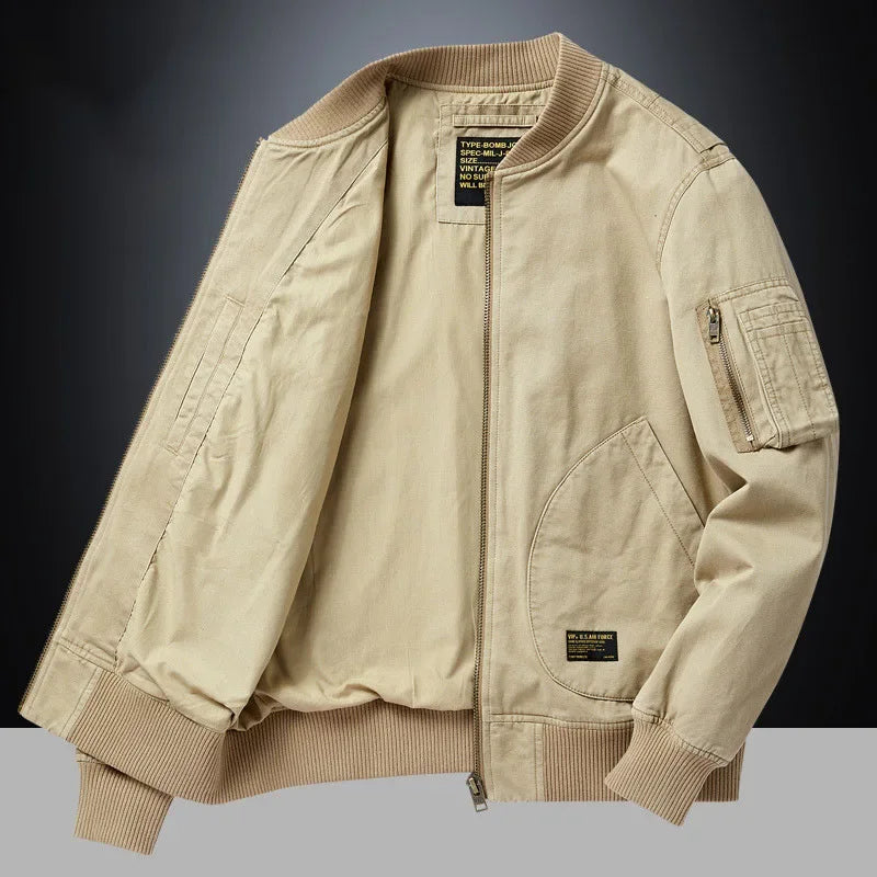 Vintage Trendy Loose Fit Bomber Jacket For Men Women Casual Cotton Coat For Spring Autumn Winter Thin Baseball Jacket