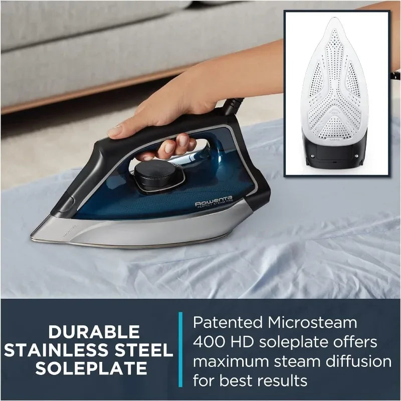 Rowenta Perfect Steam Pro Stainless Steel Soleplate Professional Steam Station for Clothes 1.1 Liter Removable Tank
