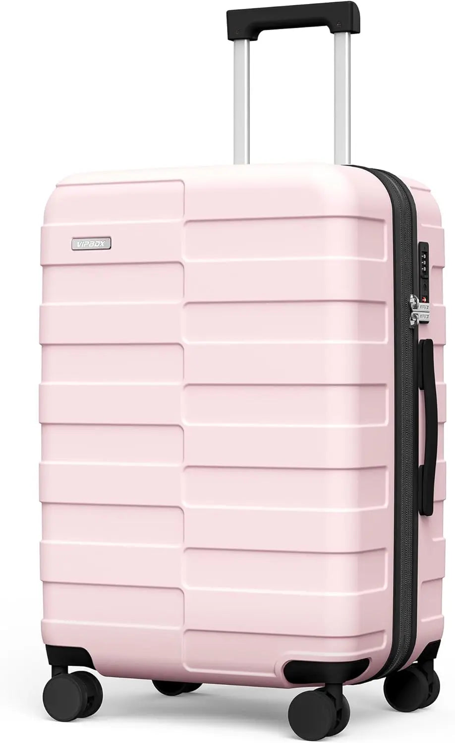 Luggage Hardside Expandable Ultra Durable 100% PC Lightweight Carry On Travel Suitcase SetLock Spinner Wheels, White Brown