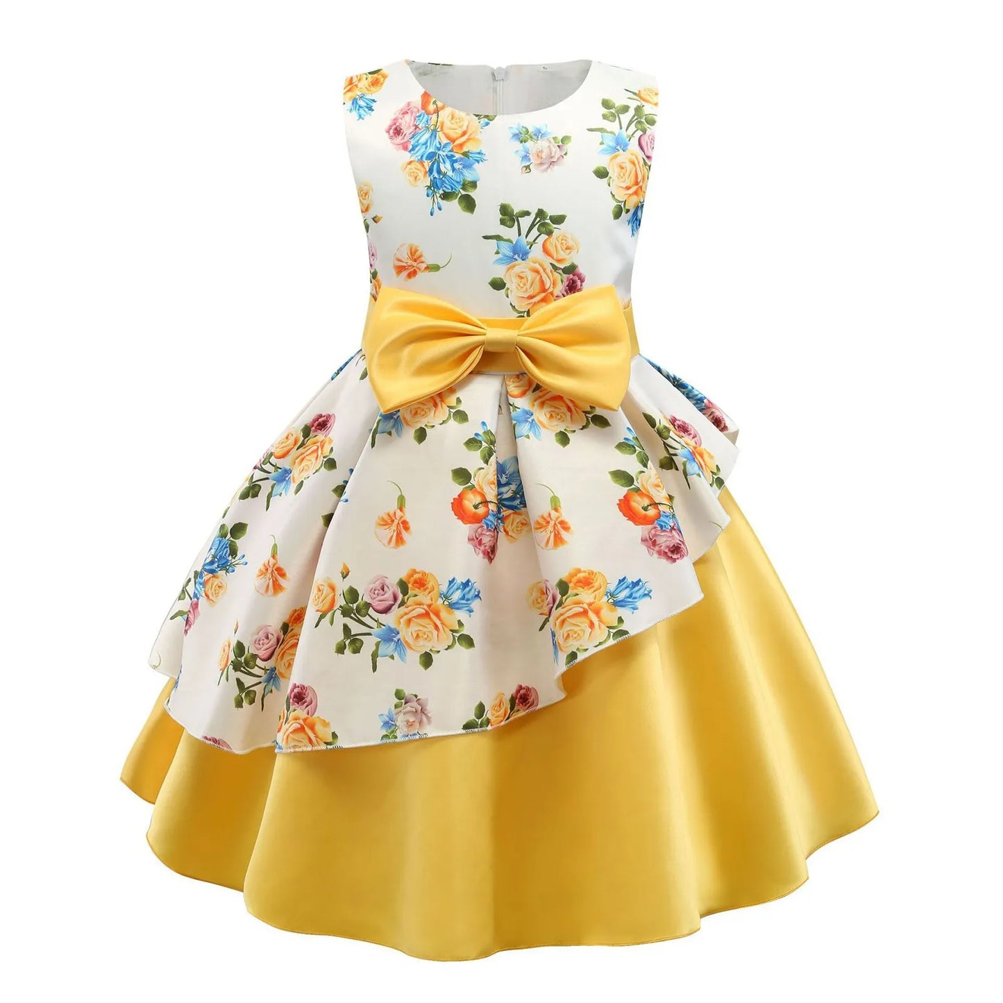 Girls Skirt Comfortable Skin Friendly Soft Dress Fashion Flower Print Girls Sleeveless Dress Girls 7 Dress