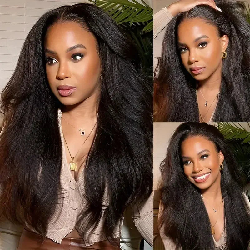 13x4 Kinky Straight Lace Front Wigs Human Hair For Women Yaki Straight Lace Front Wig Remy Hair Brazilian Virgin Human Hair Wigs