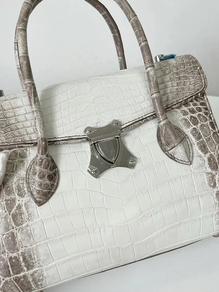 Luxury brand designer handbag handmade Himalayan crocodile leather women's bag of top quality [supports personal customization]