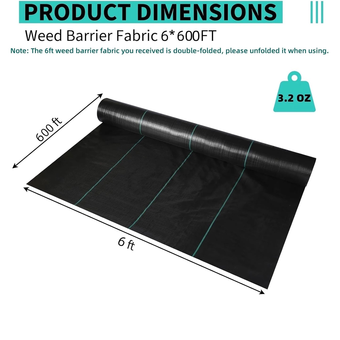 Weed Barrier Landscape Fabric Garden Fabric Woven Weed Control Driveway Geotextile Fabric Garden Cloth for Greenhouse Flower Bed