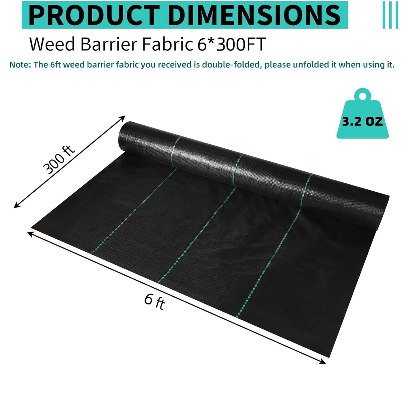 Weed Barrier Landscape Fabric Garden Fabric Woven Weed Control Driveway Geotextile Fabric Garden Cloth for Greenhouse Flower Bed