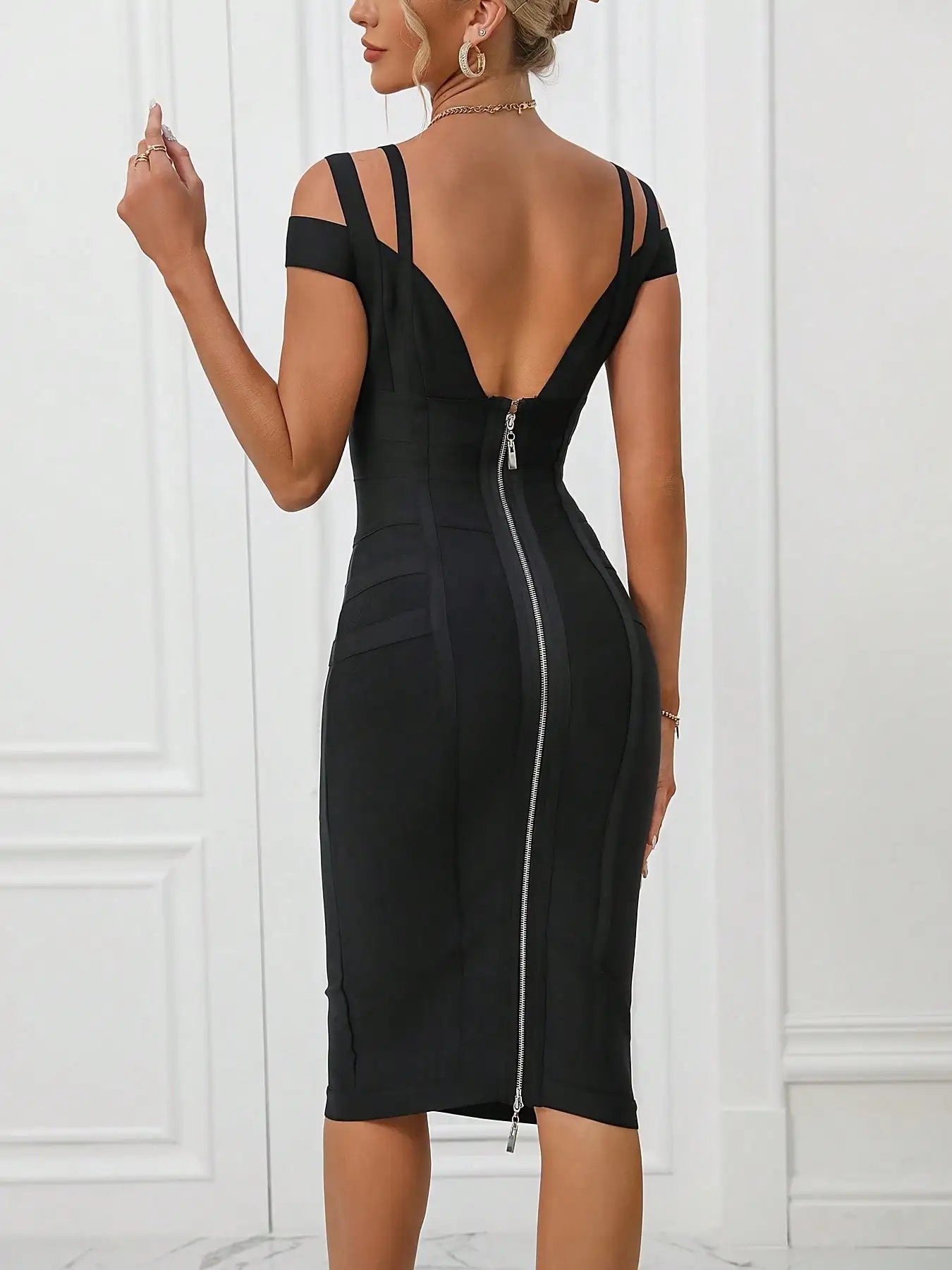 Bandage Dress Black Bodycon Dress Evening Party Elegant Sexy One Shoulder Birthday Club Outfit 2022 Summer New Arrival