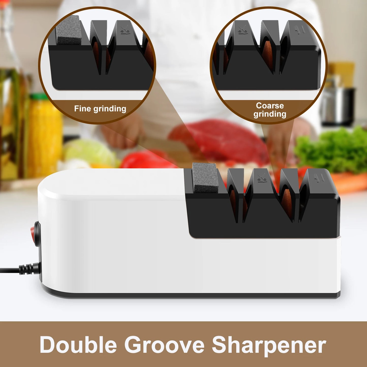 Electric Cutter Sharpener 3 Speed Electric Blade Sharpener Multifunctional Minimalist Scissor Cutter Blade Sharpener for Kitchen