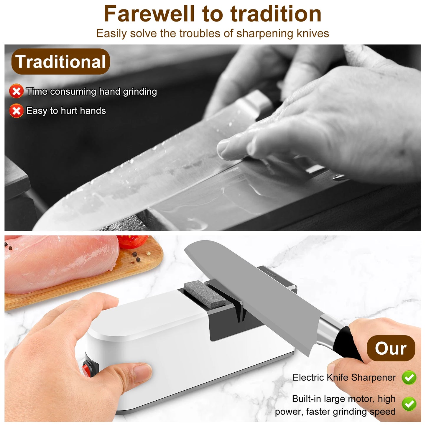 Electric Cutter Sharpener 3 Speed Electric Blade Sharpener Multifunctional Minimalist Scissor Cutter Blade Sharpener for Kitchen