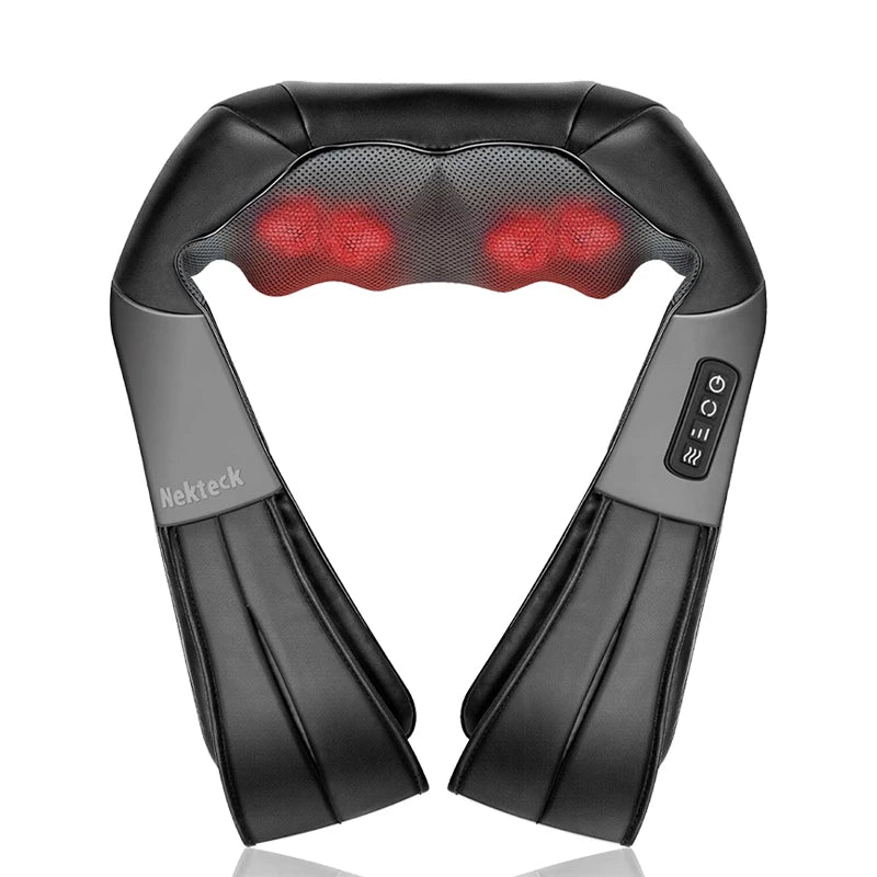 Nekteck Shiatsu Shoulder and Neck Massager Electric Deep Tissue Kneading Full Body Massage to Legs Muscles Back Massage Shawl