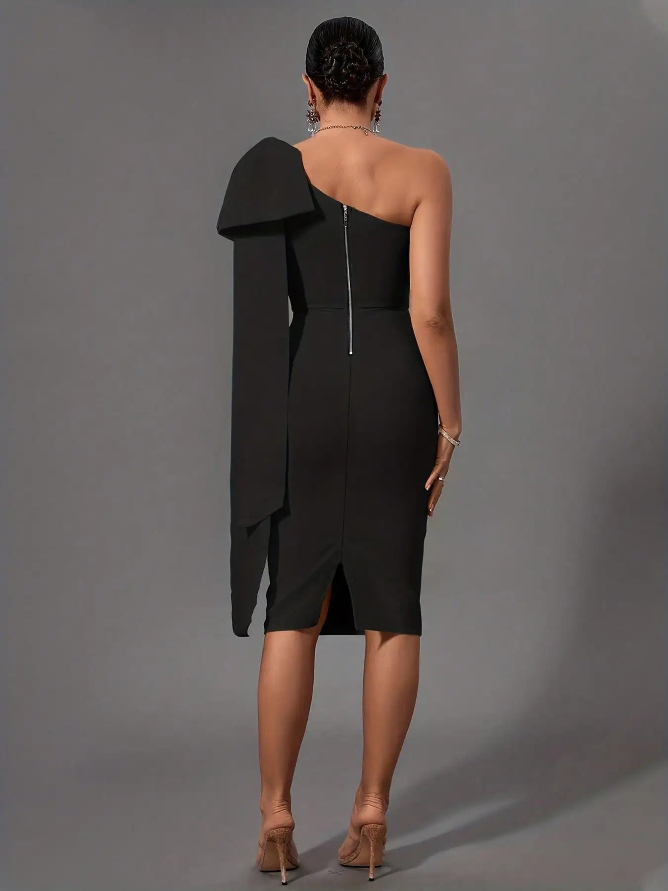 Bandage Dress Black Bodycon Dress Evening Party Elegant Sexy One Shoulder Birthday Club Outfit 2022 Summer New Arrival