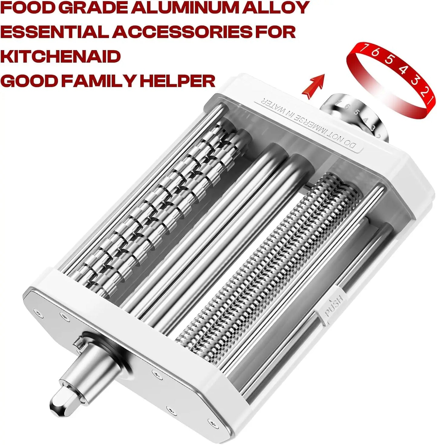 3-in-1 Pasta Maker Attachment for Stand Mixers, Includes Spaghetti, Fettuccine Cutter and Sheet Roller